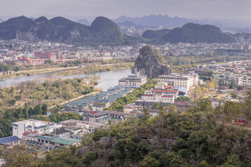 Unique and spectacular karst landforms in yangshuo, guilin, China