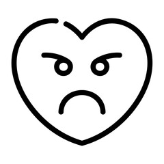 angry outline icon