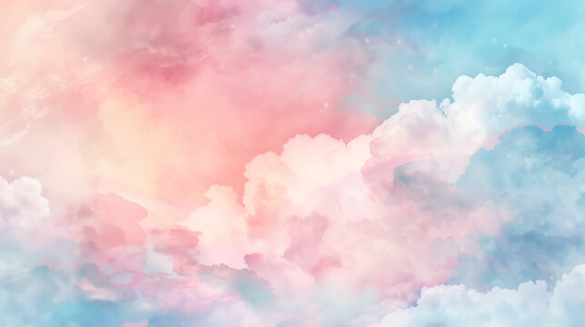 A colorful sky with pink, blue and purple clouds