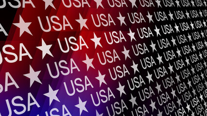 USA text abstract background with stars and American letters for political banner display