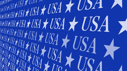 American USA text on white background creative modern layout showcasing national symbol, stars, and USA letters