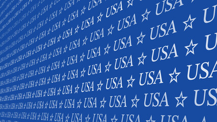 Letters USA text on white background for patriotic and modern political presentation theme
