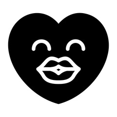 kiss glyph icon