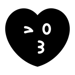 kiss glyph icon