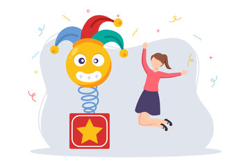 April Fools Flat Illustration Design