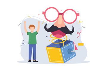 April Fools Flat Illustration Design