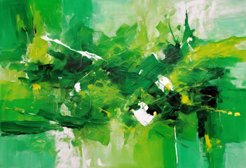 Fototapeta na wymiar vivid painting Abstract green tints