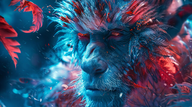 Fantasy beast neon decorations