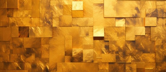 A detailed closeup of a hardwood wall with intricate brown and amber squares forming a beautiful...