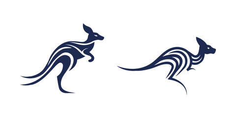 logo, kangaroo icon, typical Australian animal, isolated on white background, vector eps 10