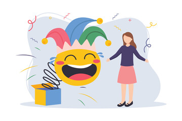 April Fools Flat Illustration Design