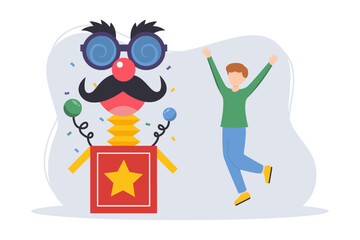 April Fools Flat Illustration Design