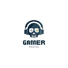 Gamer maniac illustration of a background with headphones