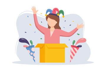 April Fools Flat Illustration Design