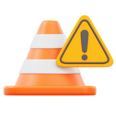 Traffic Cone 3D Rendering Icon Isolated Transparent Background