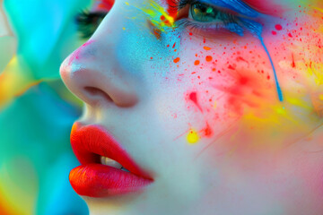 Generative AI of colorful and beautiful drag queen. LGTBQ concept.