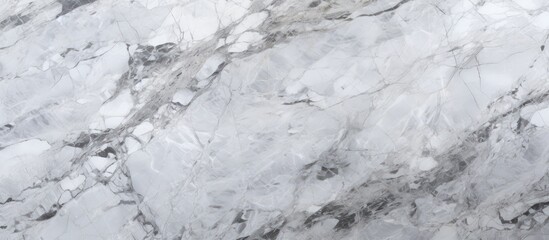 A close up of a white marble texture resembling snowcovered slopes and glacial landforms. The intricate patterns mimic icy landscapes with frozen water bodies and twigs scattered across the surface - Powered by Adobe