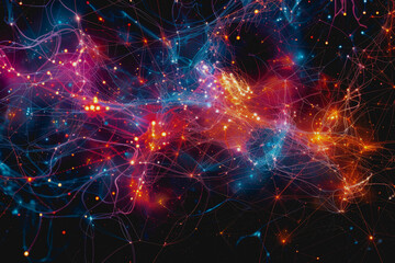 Fototapeta premium Internet Technology, Information and Media Flow, Exchange, and Processing on the Internet