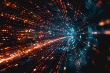 Obraz premium Internet Technology, Information and Media Flow, Exchange, and Processing on the Internet