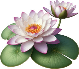 Water  Lily Tree Vector Illustration