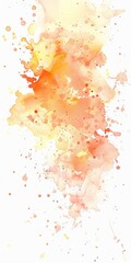 Warm watercolor splash in autumnal shades of orange and yellow, reminiscent of a soft sunset, against a pristine white backdrop.