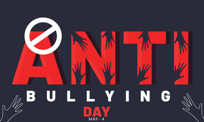 Anti Bullying day. background, banner, card, poster, template. Vector illustration. - obrazy, fototapety, plakaty
