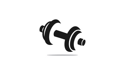 barbell icon vector logo 