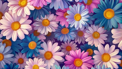 Colorful cartoon flower background Generative AI