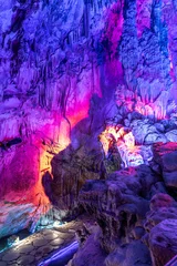 Papier Peint photo Guilin Stone stairs in Reed Flute Cave, Guilin, Guangxi, China.