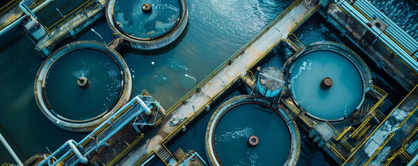 Sewage treatment plant - obrazy, fototapety, plakaty