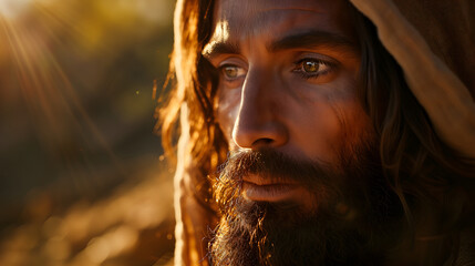 Close-up face of Jesus Christ 