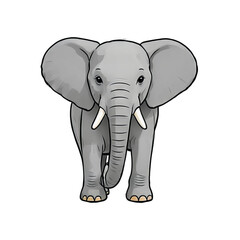 Elephant Hand Drawn Cartoon Style Illustration