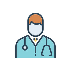 Color illustration icon for doctor