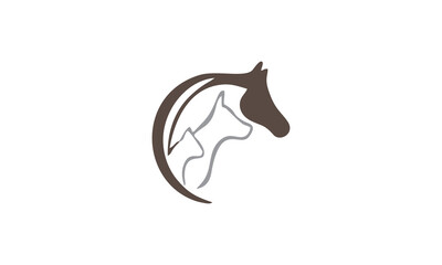 horse,dog, cat in vector siluet