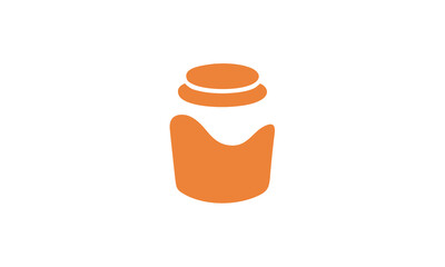 honey jar orange icon logo vector 