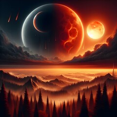 The sun will turn to darkness and the moon to blood.
