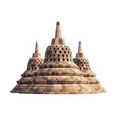 simple_borobudur_indonesia_isolated_on_white