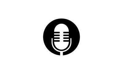 mic podcast logo vector 