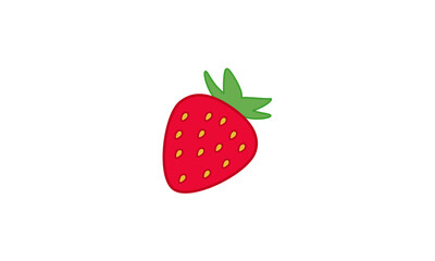 Strawberry flat design logo vector 