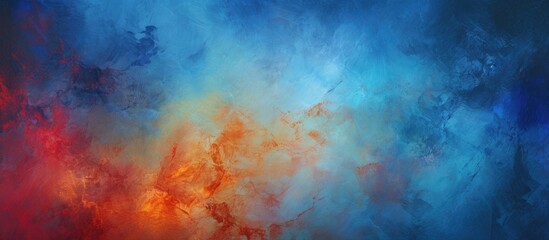 Fototapeta premium An electrifying sky painted in shades of electric blue, cumulus clouds creating a mesmerizing pattern against the horizon, with smoke adding an artistic touch