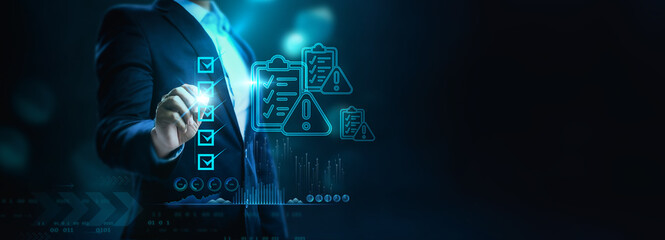 Risk Management Strategy Plan Finance Investment Internet Business Technology Concept.