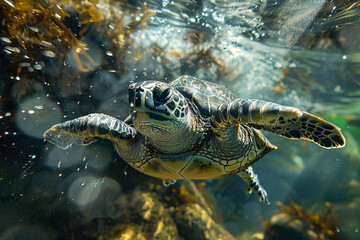 turtle overtaking utilizing rear curtain sync for dynamic motion effect