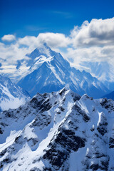 Mystical Dhauladhar: Majestic Snow-Capped Peaks Against Azure Sky