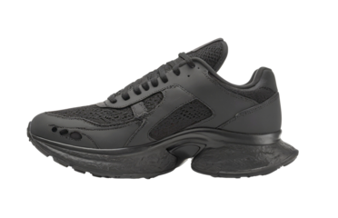 Black running sneakers, cut out on white background