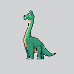 Pixel art illustration Brachiosaurus. Pixelated Brachiosaurus. Brachiosaurus Dinosaur pixelated
for the pixel art game and icon for website and video game. old school retro.