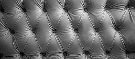 A black and white photo featuring a tufted leather couch resembling the symmetry and patterns found in terrestrial plants like flowers and grass