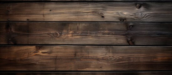 A closeup shot of a brown hardwood plank wall with a blurred background, showcasing the beautiful wood grain pattern and texture of the flooring