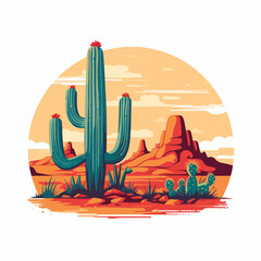 A cactus standing in the desert.
