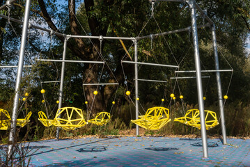 Children's playground. Leko Park. Original, interesting, bright, modern, reliable sports and children's facilities.