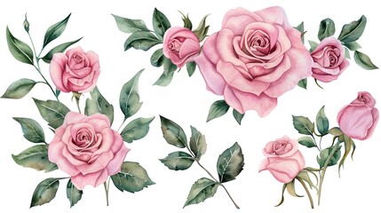 Delicate pink roses bloom Time lapse. Background of blooming roses,Generative ai,